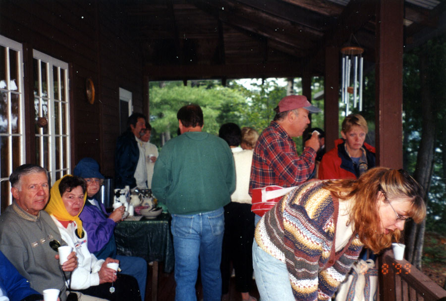 Refreshments on the rectory porch