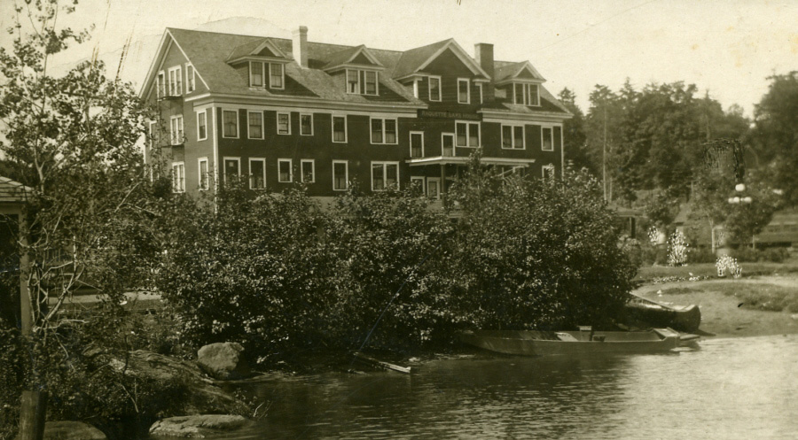 c1910 Raquette Lake House from the lake